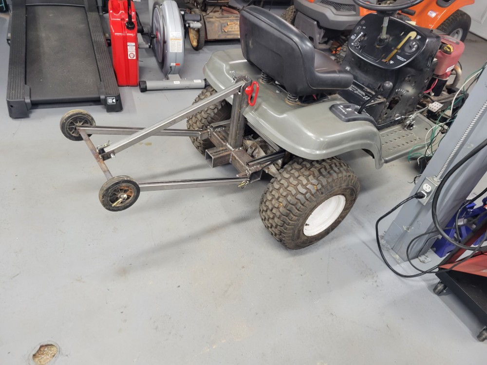 wheelie bar for lawn mower